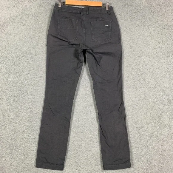 STIO Rivet Utility Pants Women's 4 Basalt Grey Canvas Straight Organic Cotton - Picture 6 of 14